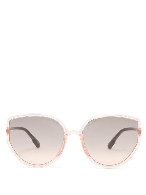 Matchesfashion.com Dior Eyewear - Sostellaire 4 Oversized Cat-eye Acetate Sunglasses - Womens - Light Pink