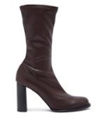 Matchesfashion.com Stella Mccartney - Block Heel Faux Leather Boots - Womens - Burgundy
