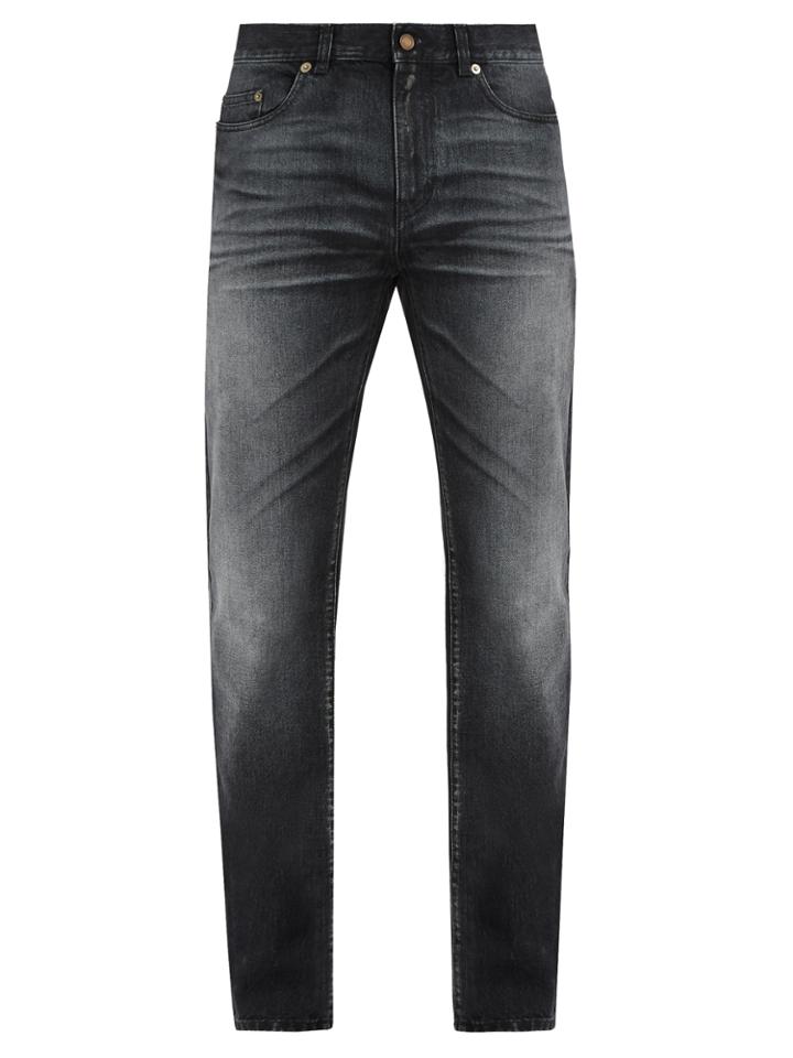 Saint Laurent Flag-patch Slim-leg Jeans