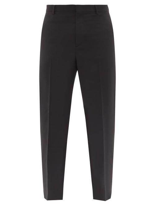 Mens Rtw Valentino - Pleated Wool-blend Slim-leg Trousers - Mens - Black