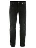 Matchesfashion.com Dolce & Gabbana - Logo Plaque Distressed Slim Leg Jeans - Mens - Black