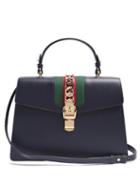 Matchesfashion.com Gucci - Sylvie Medium Leather Shoulder Bag - Womens - Dark Blue