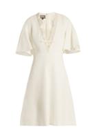Giambattista Valli Lace-trimmed V-neck Crepe Dress