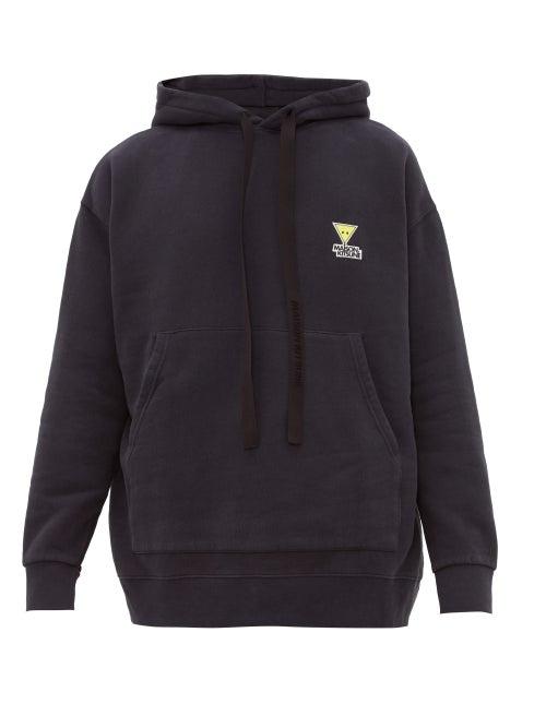 Matchesfashion.com Maison Kitsun - Oversized Cotton Blend Hooded Sweatshirt - Mens - Navy