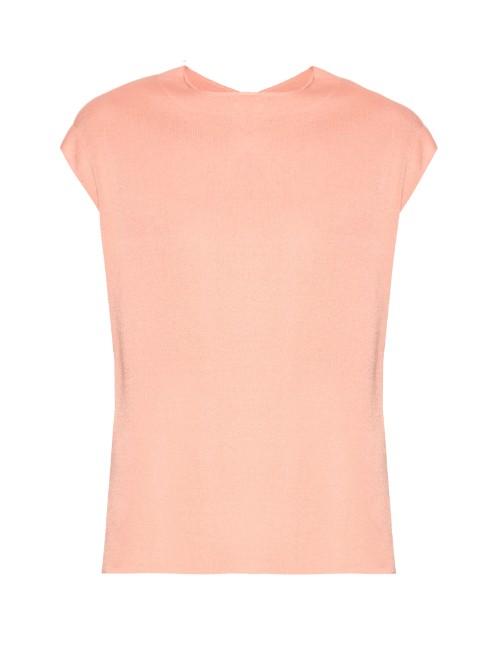 Balenciaga Draped-back Silk-knit Top