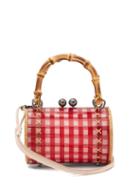 Matchesfashion.com Wai Wai - Alix Gingham Bamboo Handle Bag - Womens - Red Multi