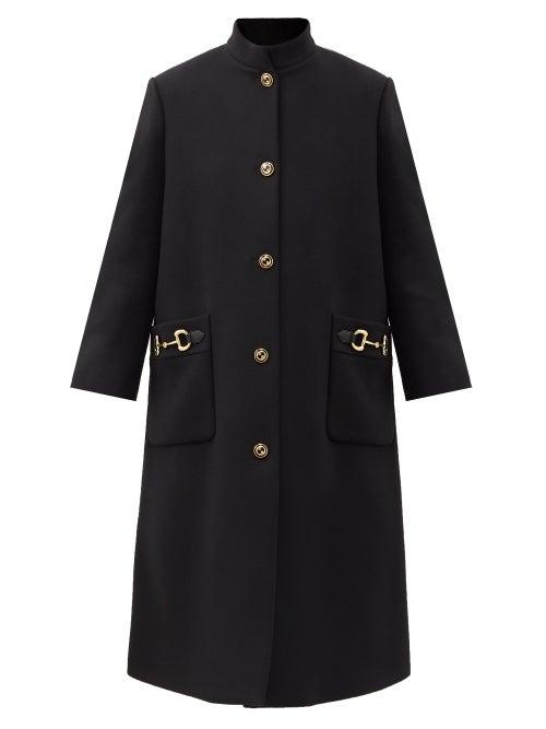 Matchesfashion.com Gucci - Horsebit-hardware Wool-blend Coat - Womens - Black