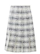 Giambattista Valli - Box-pleated Chiffon And Tweed Mini Skirt - Womens - Black White