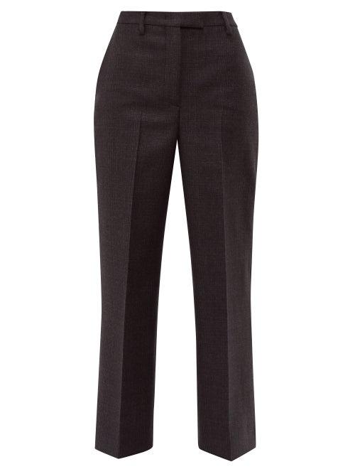 Matchesfashion.com Prada - Galles Mouline Wool Blend Trousers - Womens - Dark Grey