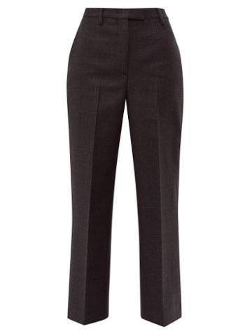 Matchesfashion.com Prada - Galles Mouline Wool Blend Trousers - Womens - Dark Grey