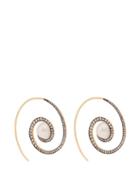 Matchesfashion.com Noor Fares - Spiral Moon 18kt Gold, Diamond & Pearl Earrings - Womens - Pearl