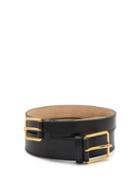 Matchesfashion.com Alexander Mcqueen - Double-strap Leather Belt - Womens - Black