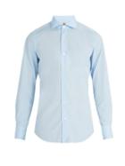 Matchesfashion.com Finamore 1925 - Seattle Cotton Poplin Shirt - Mens - Light Blue