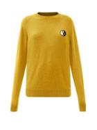 Matchesfashion.com The Elder Statesman - Yin And Yang-embroidered Cashmere Sweater - Womens - Yellow