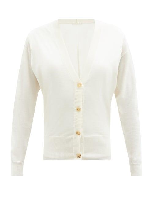 The Row - Drupax V-neck Cashmere-blend Cardigan - Womens - Ivory