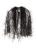 Matchesfashion.com Osman - Mareva Feather-trimmed Tulle Cape - Womens - Black