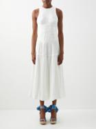 Aje - Tidal Panelled-bodice Linen-blend Voile Dress - Womens - Ivory