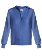 Matchesfashion.com Khaite - Jo Cashmere Blend Polo Sweater - Womens - Blue