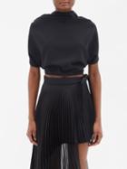 A.w.a.k.e. Mode - Backless Draped Crepe Top - Womens - Black