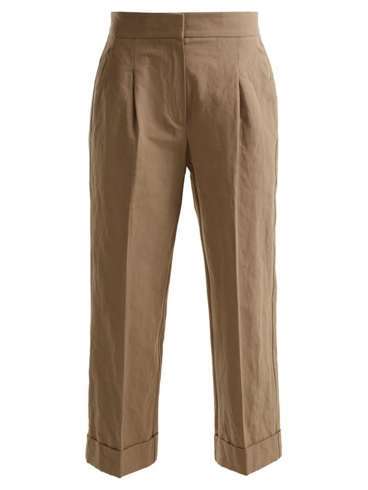 Brunello Cucinelli Straight-leg Cropped Cotton-blend Chino Trousers