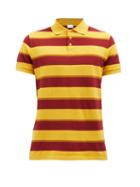 Saint Laurent - Striped Cotton-piqu Polo Shirt - Mens - Yellow