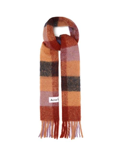 Matchesfashion.com Acne Studios - Vally Checked Scarf - Womens - Brown Multi