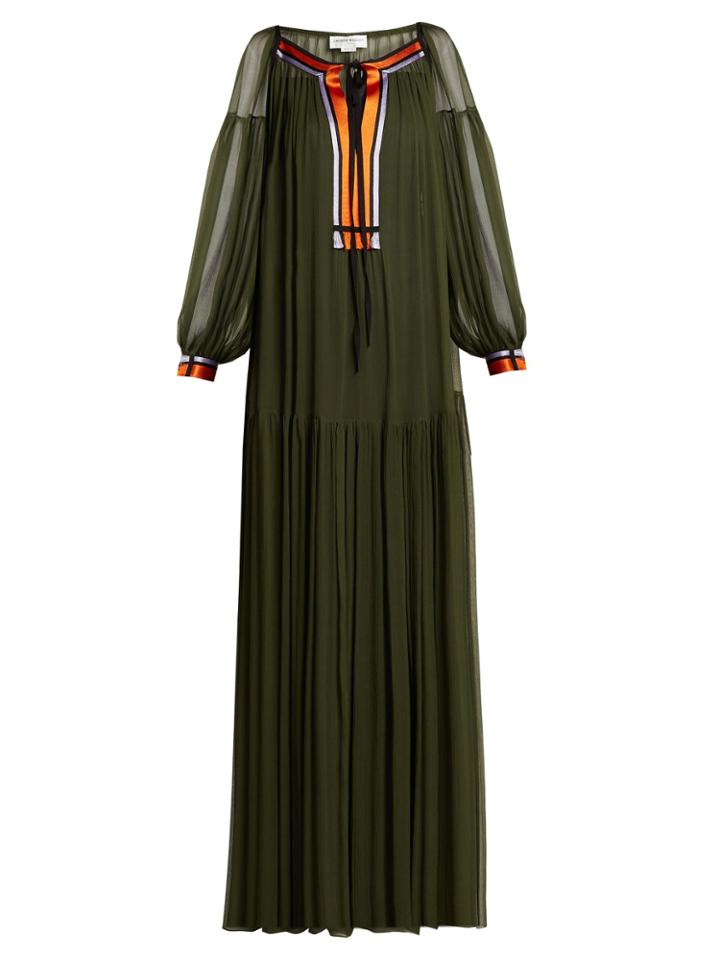 Amanda Wakeley Gathered Silk Crepe De Chine Maxi Dress