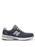 New Balance - Made In Usa 990v3 Mesh And Suede Trainers - Mens - Black Navy