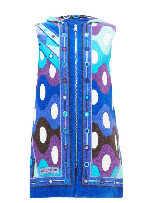 Matchesfashion.com Emilio Pucci - Vivara-print Cotton-terry Cover Up - Womens - Blue Multi