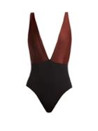 Matchesfashion.com Haight - Marina Deep V Neck Swimsuit - Womens - Black Multi