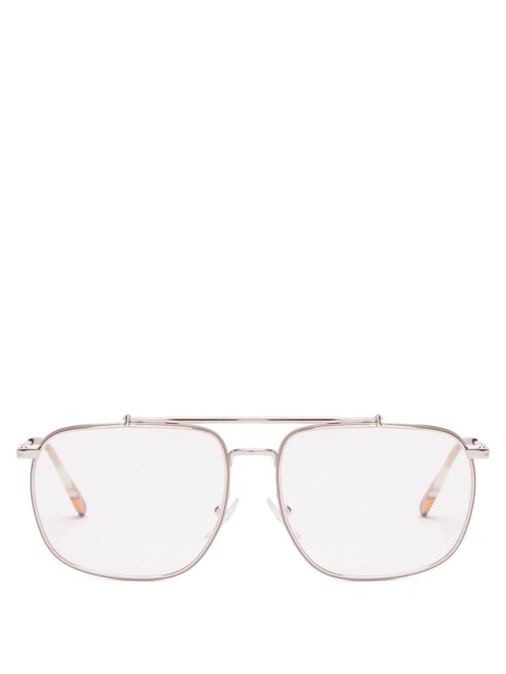 Prada Eyewear Aviator-frame Metal Glasses