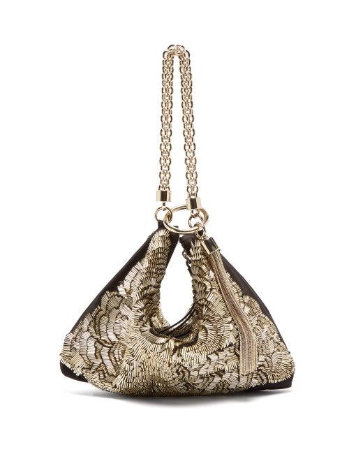 Matchesfashion.com Jimmy Choo - Callie Beaded Satin Clutch - Womens - Black Multi
