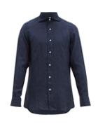 Matchesfashion.com Finamore 1925 - Gaeta Tailored Slubbed Linen Chambray Shirt - Mens - Indigo