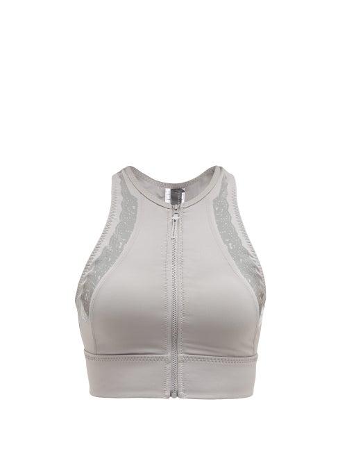 Matchesfashion.com Adidas By Stella Mccartney - Run/swim Stretch-technical Blend Crop Top - Womens - Grey