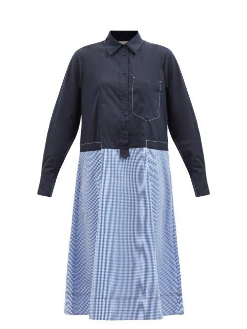 Lee Mathews - Yale Cotton-poplin Shirt Dress - Womens - Blue Multi