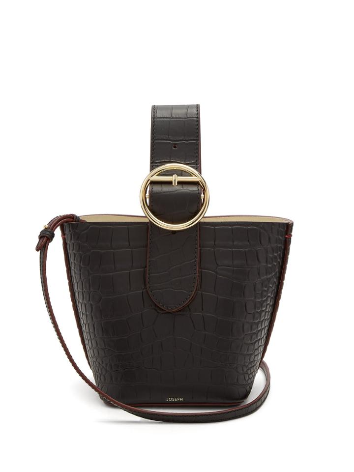 Joseph Sevres Crocodile-effect Buckle-handle Leather Bag
