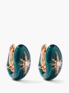 Selim Mouzannar - Aida Diamond, Enamel & 18kt Rose Gold Earrings - Womens - Green Gold