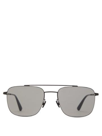 Matchesfashion.com Mykita - Yuuto Aviator Stainless Steel Sunglasses - Mens - Black