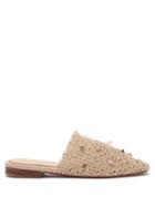 Ladies Shoes Zyne - Tulum Shell-embellished Crochet Backless Loafers - Womens - Cream