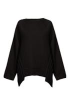 Mm6 Maison Margiela Pleated Contrast-panel Crew-neck Cotton Sweatshirt