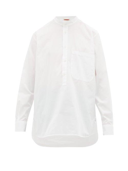 Matchesfashion.com Barena Venezia - Ciospa Band-collar Cotton-poplin Shirt - Mens - White