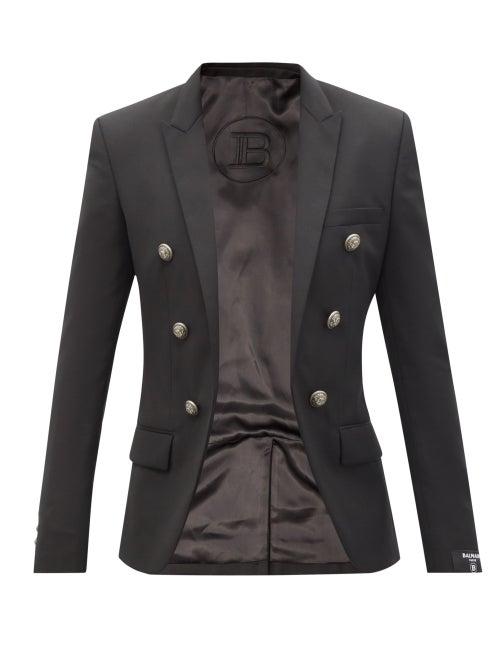 Balmain - Open-front Wool-twill Jacket - Mens - Black