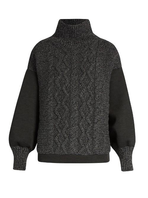 Tomas Maier Contrast-panel High-neck Sweater