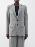 Tibi - Marlon Slit-sleeve Windowpane-check Blazer - Womens - Black White Multi