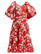 Matchesfashion.com Johanna Ortiz - Beautiful Chaos Tiered Floral Print Cotton Dress - Womens - Red Multi