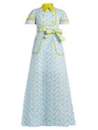 Delpozo Pagoda-embroidered Organdie Dress