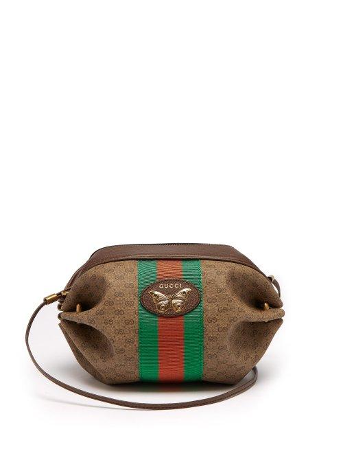 Matchesfashion.com Gucci - Gg Supreme Mini Canvas And Leather Cross Body Bag - Womens - Beige Multi