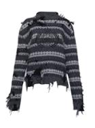 Balenciaga - Logo-embroidered Distressed Fair-isle Sweater - Womens - Multi