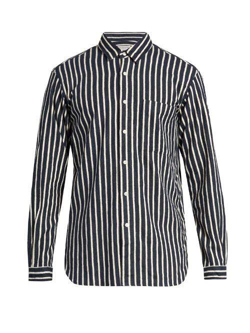 Tomorrowland Long-sleeved Striped Cotton-flannel Shirt
