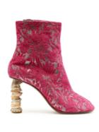 Matchesfashion.com Vetements - Geisha Split Toe Coin Heel Ankle Boots - Womens - Pink